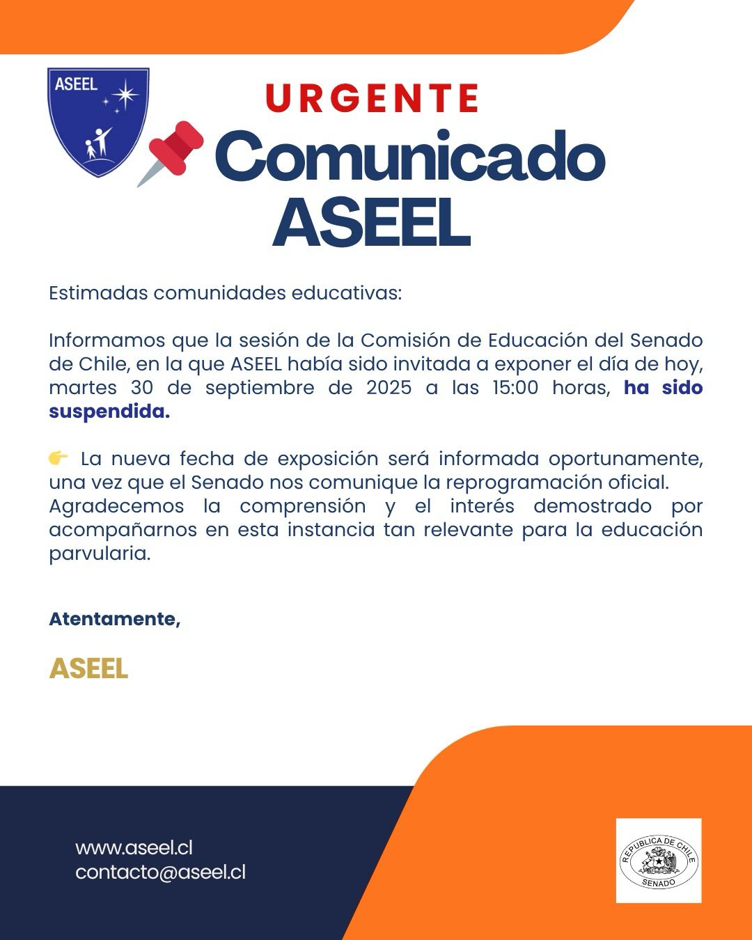 Suspensión sesión de la comisión de educación del Senado